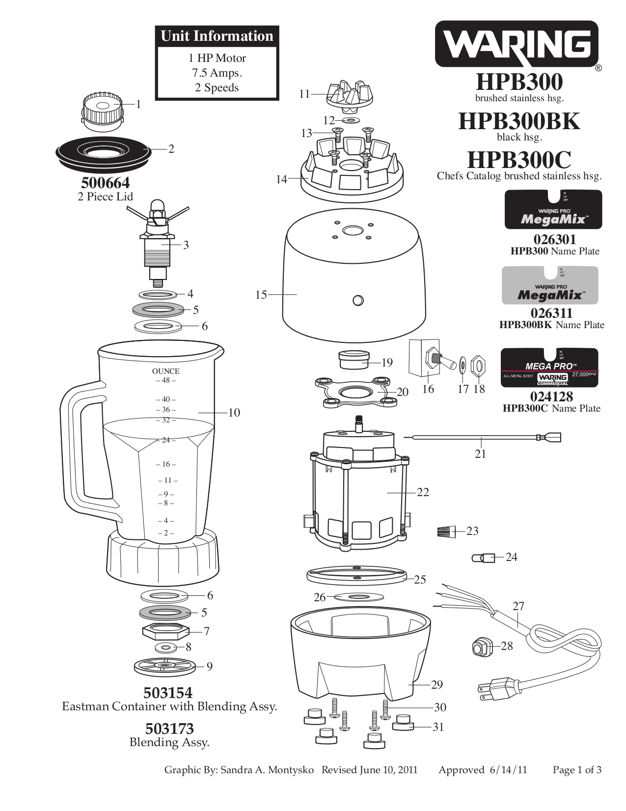 Download free pdf for Waring HPB300 Blender manual